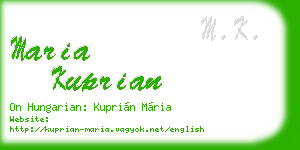 maria kuprian business card